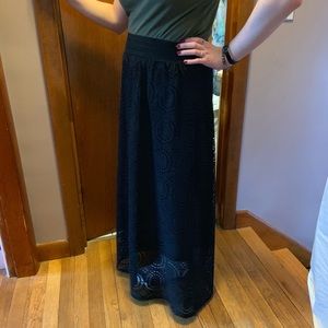 Black Lace Maxi Skirt